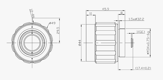 FWD-35 35mm EFL LWIR عدسة زوم ذات محرك مع طول موجة 8-12μm وتصميم غير متجمد